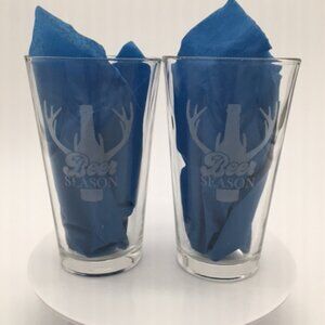 16 oz. Custom Laser Engraved Beer Season Pub Glasses
